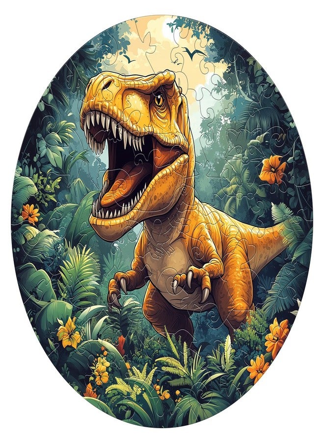 Aeekdook Wooden Puzzles for Kids Ages 4-6, Dinosaur 50 Pieces Kids Puzzle, Children Birthday Easter Puzzle Gift Idea, Educational Puzzles Toys for Boys and Girls (11.4 * 11.4in) - Image 1